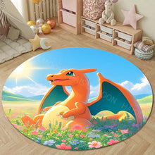 Lade das Bild in den Galerie-Viewer, Runder Glurak Teppich – Feuer & Stil für dein Zuhause