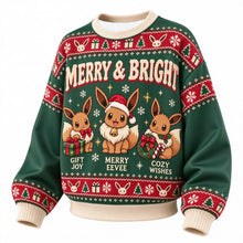 Lade das Bild in den Galerie-Viewer, Pokémon Weihnachts-Sweater – Weihnachtspullover mit Relaxo, Evoli, Gengar, Glurak und vielen weiteren Motiven