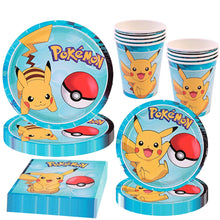 Lade das Bild in den Galerie-Viewer, Pokemon Feier Party Set mit 51 Teilen - Teller, Becher, Servietten, Tischdecke