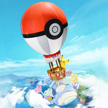Lade das Bild in den Galerie-Viewer, Fliegender Pokeball Heissluftballon Klemm-Baustein Spielzeug