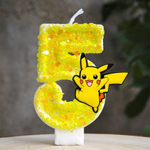 Lade das Bild in den Galerie-Viewer, Gelbe Pikachu Geburtstag Kerze mit Jahreszahl