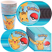 Lade das Bild in den Galerie-Viewer, Pokemon Feier Party Set mit 51 Teilen - Teller, Becher, Servietten, Tischdecke