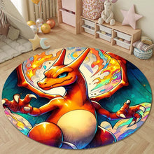 Lade das Bild in den Galerie-Viewer, Runder Glurak Teppich – Feuer & Stil für dein Zuhause