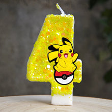 Lade das Bild in den Galerie-Viewer, Gelbe Pikachu Geburtstag Kerze mit Jahreszahl