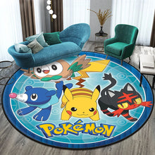 Lade das Bild in den Galerie-Viewer, Runder Pokemon Teppich in vielen Motiven Evoli, Aquana, Pokeball etc.