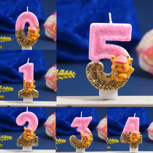 Lade das Bild in den Galerie-Viewer, Pinke Pikachu Glitter Kerze mit Jahreszahl für tolle Geburtstage