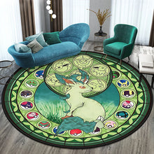 Lade das Bild in den Galerie-Viewer, Runder Pokemon Teppich in vielen Motiven Evoli, Aquana, Pokeball etc.