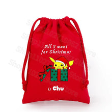 Lade das Bild in den Galerie-Viewer, Weihnachtliche Pokemon Pikachu Tassche mit Kordel für Nikolaus, Weihnachten Geschenke etc.