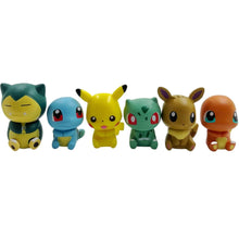 Lade das Bild in den Galerie-Viewer, Niedliche Pokemon Figuren im 6er Pack (Pikachu, Evoli, Glumanda, Schiggy, Bulbasaur & Relaxo)