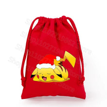 Lade das Bild in den Galerie-Viewer, Weihnachtliche Pokemon Pikachu Tassche mit Kordel für Nikolaus, Weihnachten Geschenke etc.