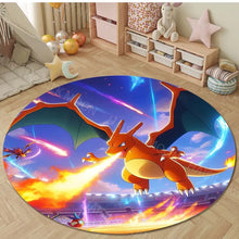 Lade das Bild in den Galerie-Viewer, Runder Glurak Teppich – Feuer & Stil für dein Zuhause