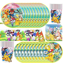 Lade das Bild in den Galerie-Viewer, Pokemon Feier Party Set mit 51 Teilen - Teller, Becher, Servietten, Tischdecke