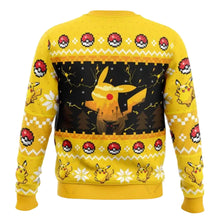 Lade das Bild in den Galerie-Viewer, Pikachu Pokemon Weihnachtspulli im Strick Look