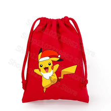 Lade das Bild in den Galerie-Viewer, Weihnachtliche Pokemon Pikachu Tassche mit Kordel für Nikolaus, Weihnachten Geschenke etc.