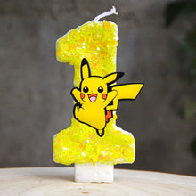 Lade das Bild in den Galerie-Viewer, Gelbe Pikachu Geburtstag Kerze mit Jahreszahl