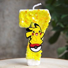 Lade das Bild in den Galerie-Viewer, Gelbe Pikachu Geburtstag Kerze mit Jahreszahl