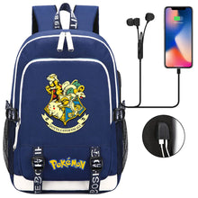 Lade das Bild in den Galerie-Viewer, Pikachu Pokemon Rucksack mit USB - ideal für Laptops und für die Schule kaufen