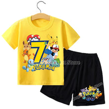 Lade das Bild in den Galerie-Viewer, Pokemon T-Shirt (mit Alter) und kurze Hose im Set