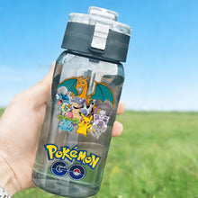 Lade das Bild in den Galerie-Viewer, 600ml Pokémon Glurak, Pummeluff, Schiggy Wasserflasche Trinkflasche für Sommer und Freizeit