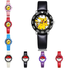 Lade das Bild in den Galerie-Viewer, Kinder Armbanduhr mit Pikachu oder Poke Ball Motiven