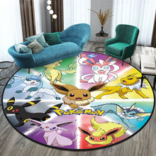 Lade das Bild in den Galerie-Viewer, Runder Pokemon Teppich in vielen Motiven Evoli, Aquana, Pokeball etc.