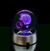 Lade das Bild in den Galerie-Viewer, Kristall Pokeball mit 3D Effekt Realxo Mewtu Pikachu uvm. kaufen