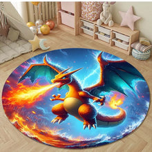 Lade das Bild in den Galerie-Viewer, Runder Glurak Teppich – Feuer & Stil für dein Zuhause