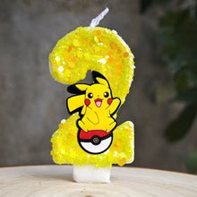 Lade das Bild in den Galerie-Viewer, Gelbe Pikachu Geburtstag Kerze mit Jahreszahl