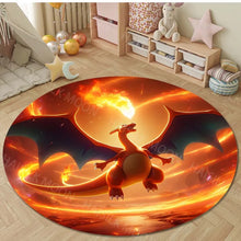Lade das Bild in den Galerie-Viewer, Runder Glurak Teppich – Feuer & Stil für dein Zuhause