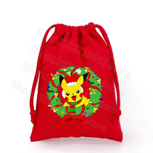 Lade das Bild in den Galerie-Viewer, Weihnachtliche Pokemon Pikachu Tassche mit Kordel für Nikolaus, Weihnachten Geschenke etc.