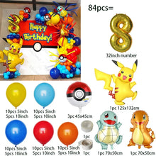 Lade das Bild in den Galerie-Viewer, Geburtstages Deko Set mit Pokemon Ballons und Jahreszahl (84 Teile)