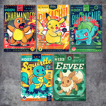 Lade das Bild in den Galerie-Viewer, Vintage Pokémon Canvas Poster – Deine Wand im ultimativen Pokémon-Style