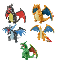 Lade das Bild in den Galerie-Viewer, 5 Stk. Gliurak Charizard Evolutionen Kuscheltiere Set