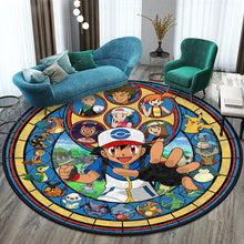 Lade das Bild in den Galerie-Viewer, Runder Pokemon Teppich in vielen Motiven Evoli, Aquana, Pokeball etc.