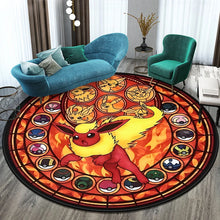 Lade das Bild in den Galerie-Viewer, Runder Pokemon Teppich in vielen Motiven Evoli, Aquana, Pokeball etc.