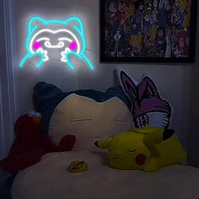 Lade das Bild in den Galerie-Viewer, Snorlax Relaxo LED Neon Wandlampe Pokemon Wand Deko