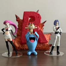 Lade das Bild in den Galerie-Viewer, Team Rocket Figuren Set  mit Jessie, James, Mauzi und Woingenau