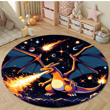 Lade das Bild in den Galerie-Viewer, Runder Glurak Teppich – Feuer & Stil für dein Zuhause