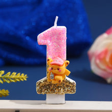 Lade das Bild in den Galerie-Viewer, Pinke Pikachu Glitter Kerze mit Jahreszahl für tolle Geburtstage