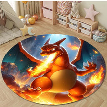 Lade das Bild in den Galerie-Viewer, Runder Glurak Teppich – Feuer & Stil für dein Zuhause