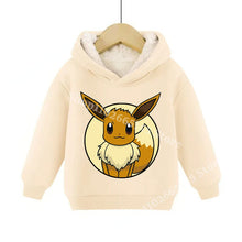 Lade das Bild in den Galerie-Viewer, Warme gefütterte Kinder Pullies Hoodies mit Pokemon Motiven