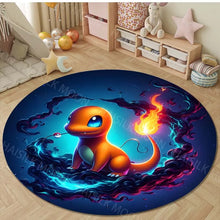 Lade das Bild in den Galerie-Viewer, Runder Glurak Teppich – Feuer & Stil für dein Zuhause