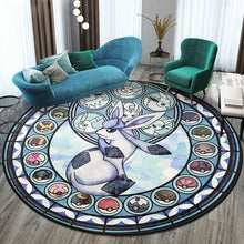 Lade das Bild in den Galerie-Viewer, Runder Pokemon Teppich in vielen Motiven Evoli, Aquana, Pokeball etc.
