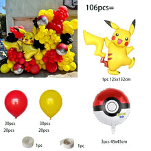 Lade das Bild in den Galerie-Viewer, 106 Stk. Pokemon Pikachu Luftballons für Geburtstag, Feier etc.