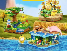 Lade das Bild in den Galerie-Viewer, Pokémon Baustein Spielzeug Sets (Pikachu Sonnenblume, Enton und Flegmon oder Pikachu und Plinfa)