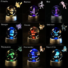 Lade das Bild in den Galerie-Viewer, Pokemon 3D Krystal Ball Pikachu Gengar Mew Mewtwo etc.
