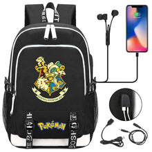 Lade das Bild in den Galerie-Viewer, Pikachu Pokemon Rucksack mit USB - ideal für Laptops und für die Schule kaufen