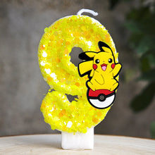 Lade das Bild in den Galerie-Viewer, Gelbe Pikachu Geburtstag Kerze mit Jahreszahl