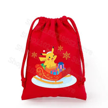 Lade das Bild in den Galerie-Viewer, Weihnachtliche Pokemon Pikachu Tassche mit Kordel für Nikolaus, Weihnachten Geschenke etc.