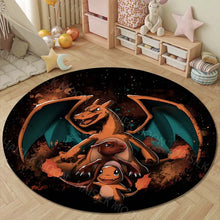 Lade das Bild in den Galerie-Viewer, Runder Glurak Teppich – Feuer & Stil für dein Zuhause